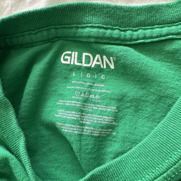 Gildan Halloween Green T-Shirt Black Spider Graphic Size L Short Sleeve - Picture 4 of 8